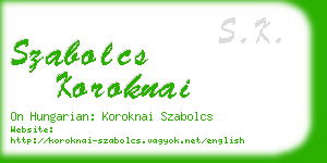 szabolcs koroknai business card